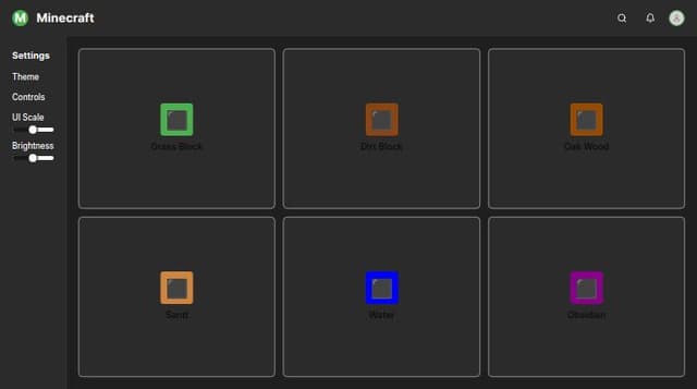 Thumbnail for prompt: Minecraft ui design