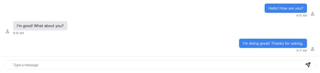 Thumbnail for prompt: imessage like chat interface in html