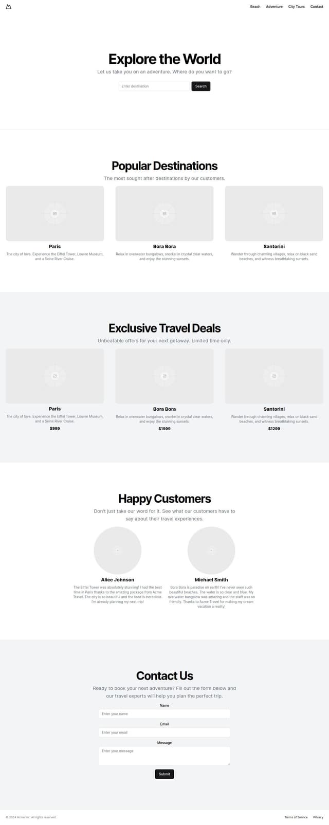 Thumbnail for prompt: travel website