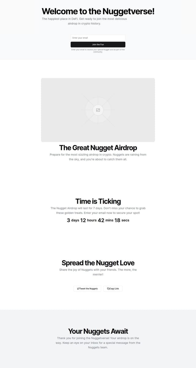 Thumbnail for prompt: Nuggets funny dapp airdrop site very crazy