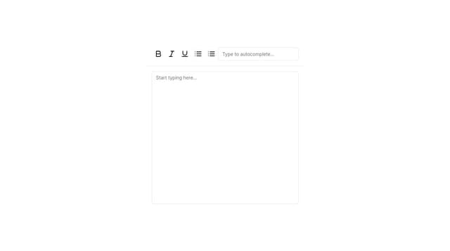 Thumbnail for prompt: a rich text editor integrated with LLM autocompletion with the vercel ai sdk