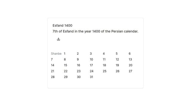 Thumbnail for prompt: persian calender