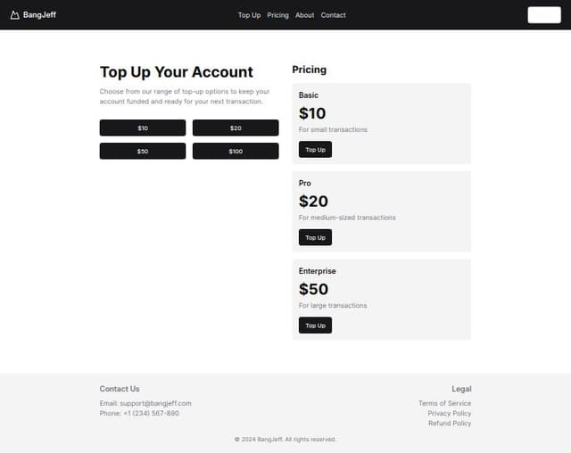 Thumbnail for prompt: bangjeff.com top up website ui