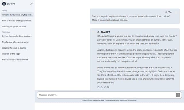 Thumbnail for prompt: can you make the messages from user to the right and messages from chatGpt to left