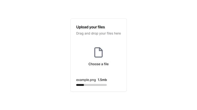 Thumbnail for prompt: Shadcn react typescript file drag & drop/upload component with a "Name" input field that has a hook to update state