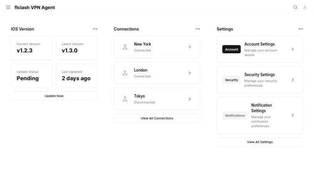Thumbnail for prompt: flclash VPN Agent IOS Version UI