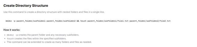 Thumbnail for prompt: terminal windows command to create at ones multiple folders and subfolders and files inside