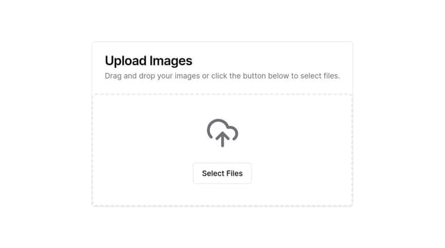 Thumbnail for prompt: form to upload images with drag and drop using shadcn