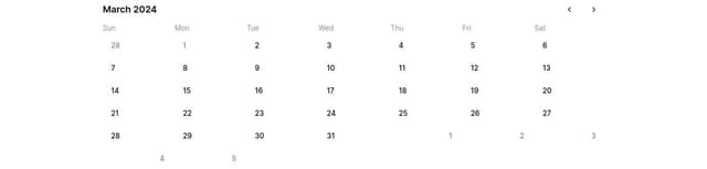 Thumbnail for prompt: calendar component monthly , use shadcn