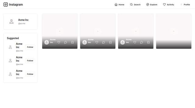 Thumbnail for prompt: Create a instagram clone website with html,css and javascript