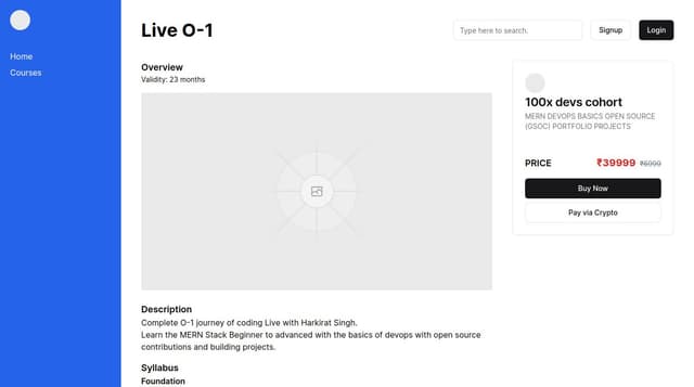 Thumbnail for prompt: Create A course page like this