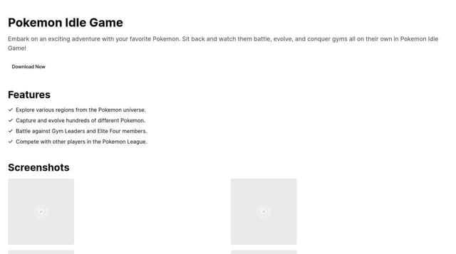 Thumbnail for prompt: a pokemon idle game on web