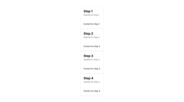 Thumbnail for prompt: Step 1 to 4 fiwth titel and subtitel and content 