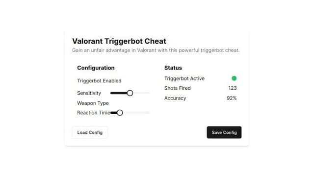 Thumbnail for prompt: Hola!, podrias hacer una interfaz para un cheat de triggerbot para valorant en dearpygui?