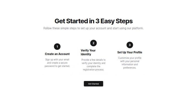 Thumbnail for prompt: create a 3 step onboarding page, professional and looks good