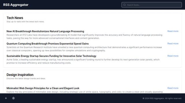 Thumbnail for prompt: rss feed aggregator