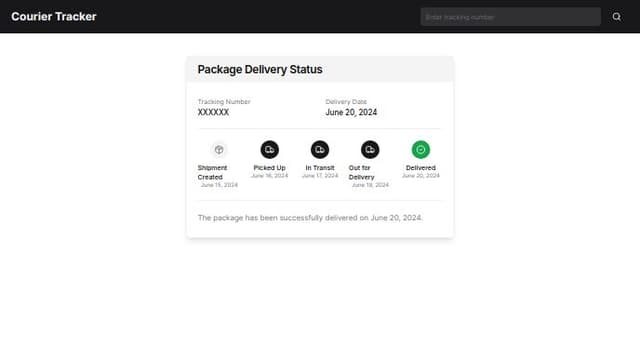 Thumbnail for prompt: and we have to display whole history of that tracking number from Shipment Created to Delivered
