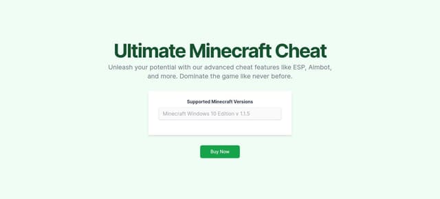 Thumbnail for prompt: after features add supported minecraft versions form. It supports Minecraft Windows 10 Edition v 1.1.5
