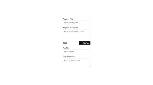 Thumbnail for prompt: notion style tagging system UI to create a new property - the property needs a title and a descritpion and every tag also needs a title and a description. 