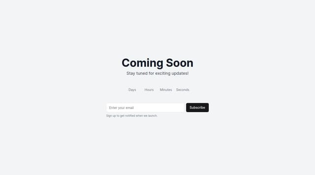 Thumbnail for prompt: create a coming soon page, with next-intl and shadcn