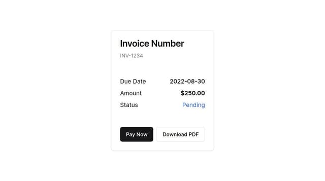 Thumbnail for prompt: upcoming invoice component