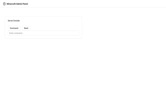 Thumbnail for prompt: Combine Server console and bash console together with tabs allowing to switch between these too and make the text change when clicking one of those tabs to either "Enter command..." or "Enter bash command..."