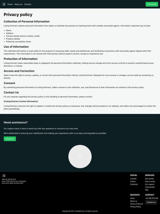 Thumbnail for prompt: Build this privacy policy page as it using tailiwindcss and make sure to match the colors, icons, fonts etc.