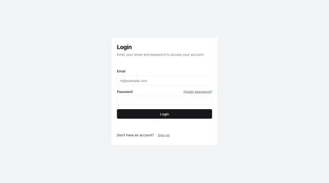 Thumbnail for prompt: A login/sign up form with shadcn/ui for Next.js application