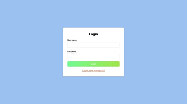 Thumbnail for prompt: Use #9ac1f0, #72fa93, #a0e548, #e45f2b, #f6c445 as the main colors to generate a beautiful login page