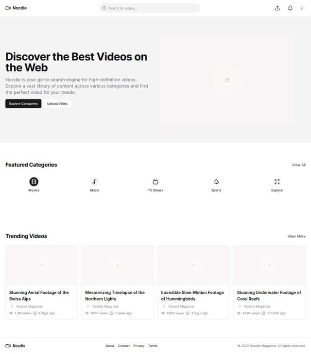 Thumbnail for prompt: Noodlemagazine | The best search engine of HD videos