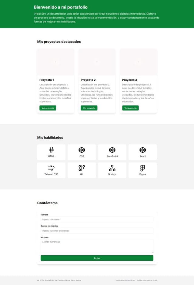 Thumbnail for prompt: landing page para portfolio de un desarrollador web junior