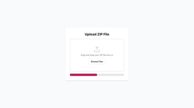 Thumbnail for prompt: An upload page for uploading zip files with a minimalist theme and pastal color scheme