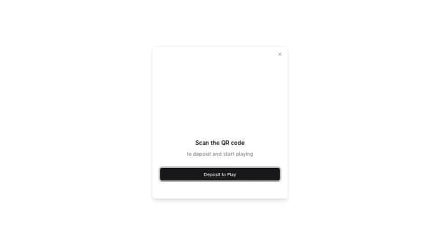 Thumbnail for prompt: modal popup with scan qr and button deposit to play