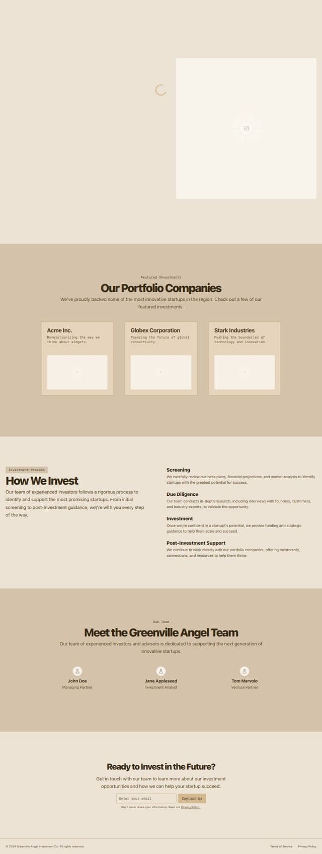 Thumbnail for prompt: add a triangle as a logo and give a theme changing toggle switch which will turn it into the midnight theme and also add a loading screen when the website is entered and then show the website to the user the user, give code ready to add contact options and images and add an elegant font and make it very luxurious