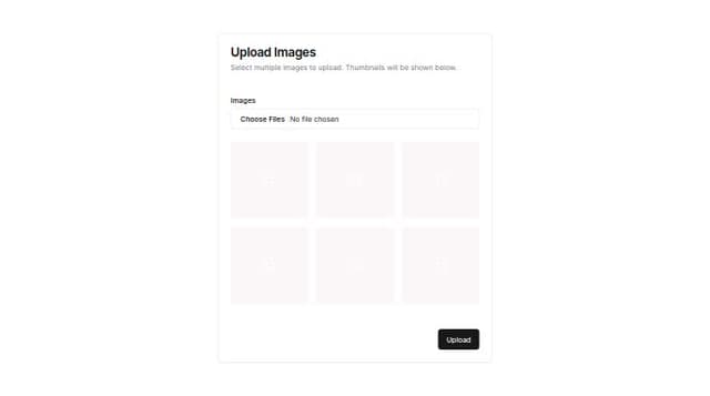 Thumbnail for prompt: multiple image upload form