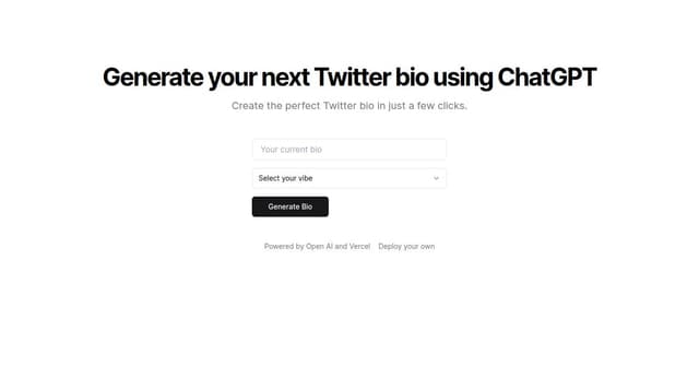 Thumbnail for prompt: Generate your next Twitter bio using ChatGPT