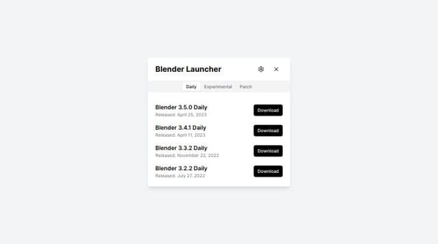 Thumbnail for prompt: change the tabs to "Daily", "Experimental" and "Patch"