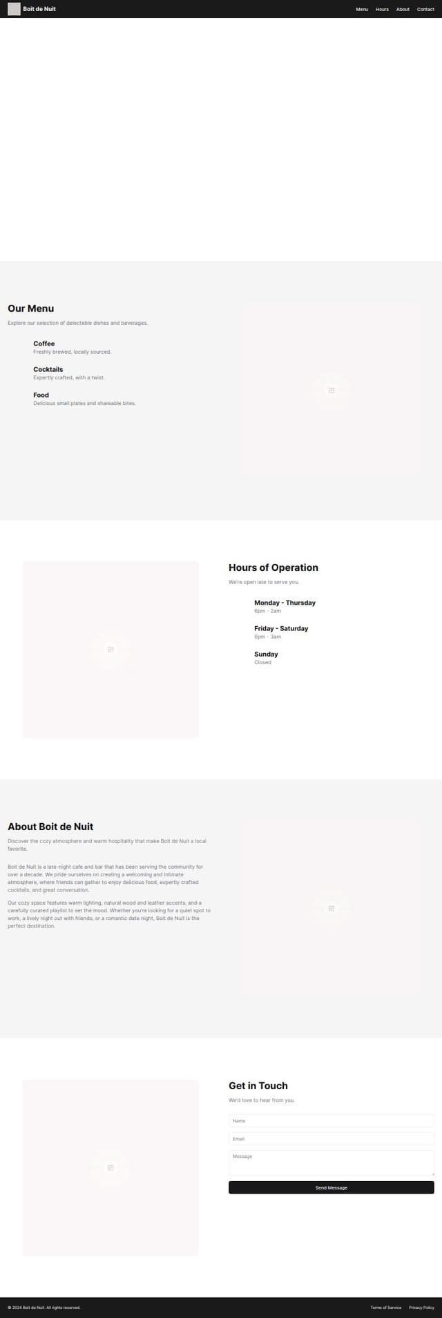 Thumbnail for prompt: generate web page about boit de nuit
