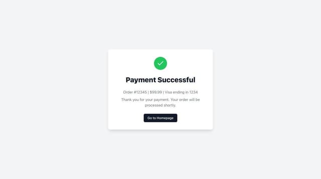 Thumbnail for prompt: Payment success page