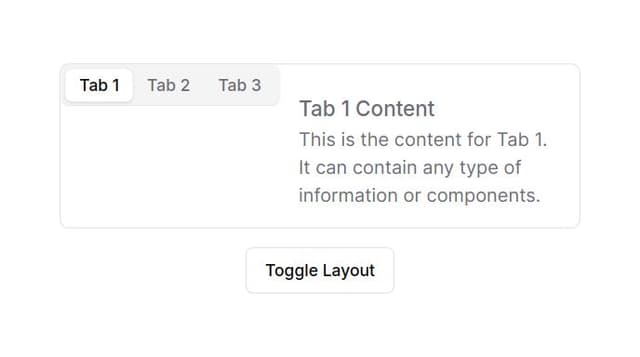 Thumbnail for prompt: design a tabs using tabs shadcn with prop specific vertical or horizontal 