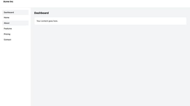 Thumbnail for prompt: Empty Dashboard template with sidebar navigation, which becomes mobile hamburger menu sidebar navigation on mobile