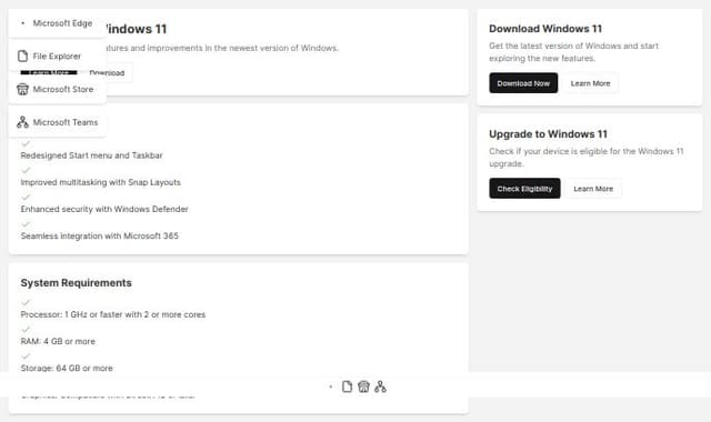 Thumbnail for prompt: CREATE a windows 11 clone website