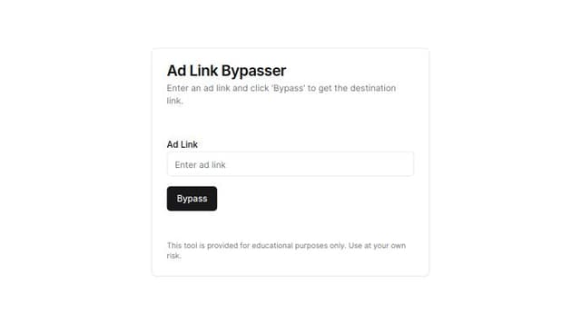 Thumbnail for prompt: make me a adlink bypasser like it bypasses linkvertise, lootlabs, rekonise and you have to put the link then bypass button then output link the destination link