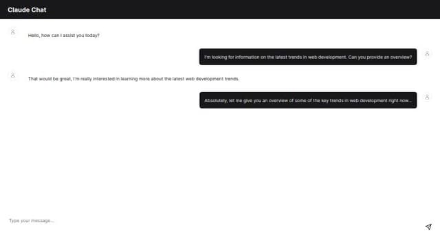 Thumbnail for prompt: create a claude style chat interface 