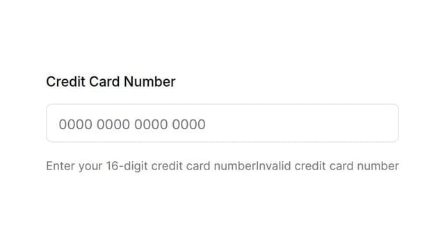 Thumbnail for prompt: give me a credit card field that checks if its visa or mastercard depending on the card number