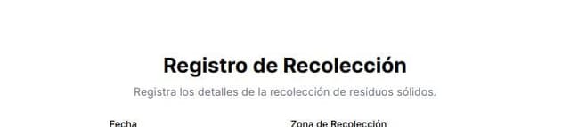 Thumbnail for prompt: Sistema de recolección de residuos sólidos, modulo para registrar las recolecciones