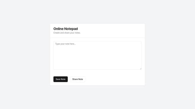 Thumbnail for prompt: a notepad online website has save note button and has a share link note button 