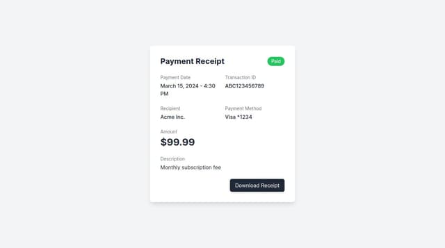 Thumbnail for prompt: digital payment receipt