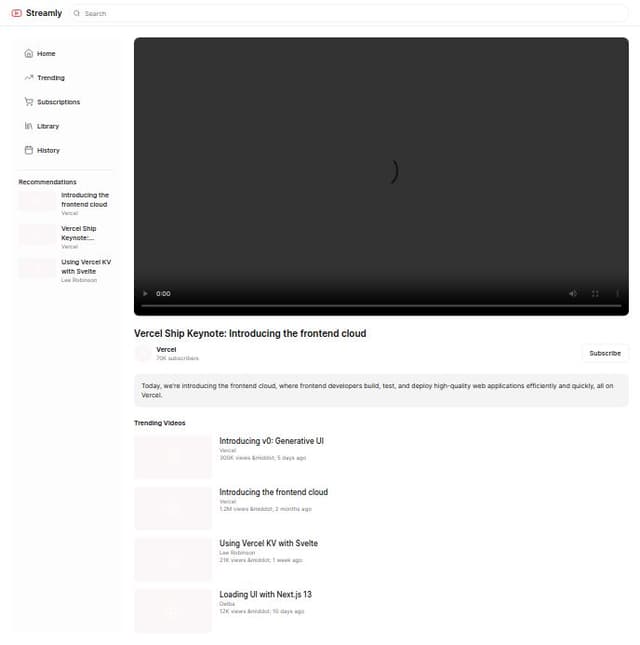 Thumbnail for prompt: design a site like youtube, but more modern and sleek, and a nicer design