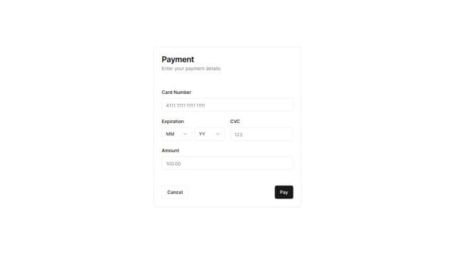 Thumbnail for prompt: stripe payment UI